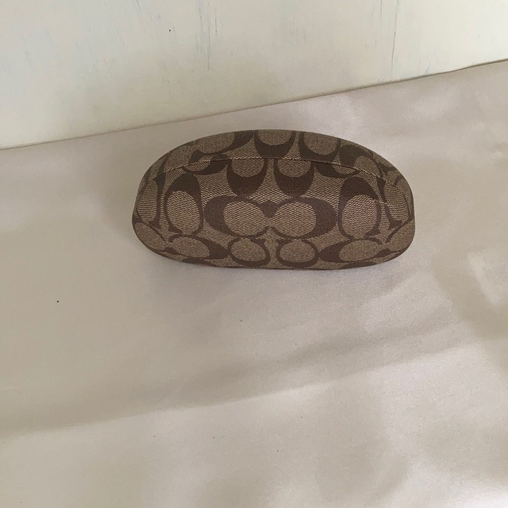 Coach eyeglass case, signature two tone brown